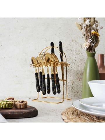 every ware 25-delige bestekset zwart/goudkleurig