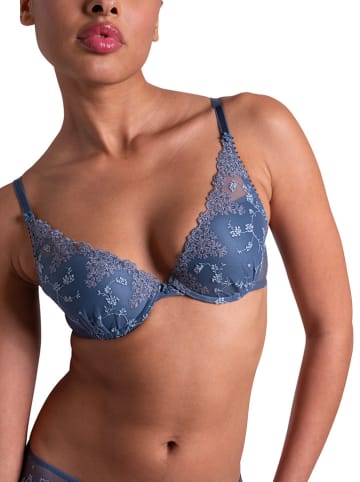 Passionata Biustonosz push-up "White nIghts" w kolorze niebieskim