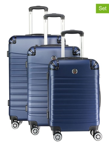 Canadian Peak 3tlg. Hardcase-Trolleyset "Shockeak" in Dunkelblau