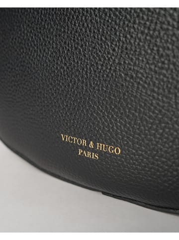 Victor & Hugo Paris Skórzana torebka "Aiko" w kolorze czarnym - 30 x 40 x 8 cm