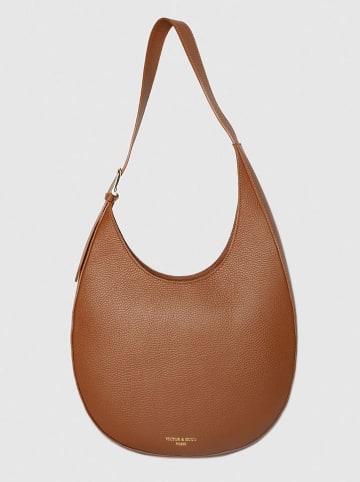 Victor & Hugo Paris Leren schoudertas "Aiko" lichtbruin - (B)30 x (H)40 x (D)8 cm