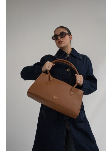 Victor & Hugo Paris Leder-Schultertasche "Oxa" in Hellbraun - (B)41,5 x (H)25 x (T)19 cm