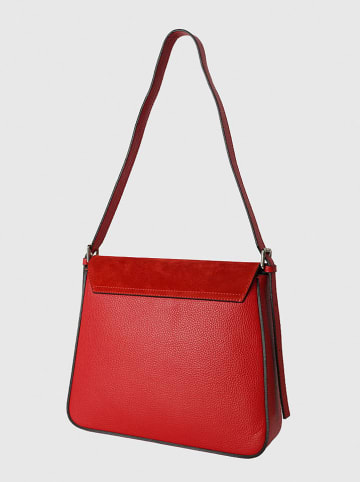 Victor & Hugo Paris Leder-Umhängetasche "Nova" in Rot - (B)28 x (H)23 x (T)8 cm