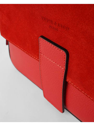 Victor & Hugo Paris Leder-Umhängetasche "Nova" in Rot - (B)28 x (H)23 x (T)8 cm