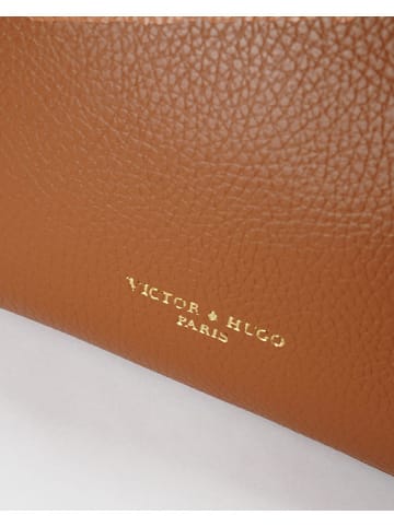 Victor & Hugo Paris Leder-Henkeltasche "Mini Luna" in Hellbraun - (B)28 x (H)20 x (T)11 cm