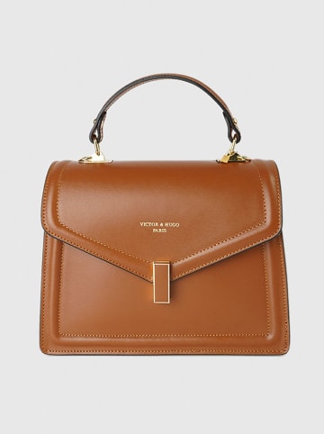 Victor & Hugo Paris Leder-Henkeltasche "Aura" in Hellbraun - (B)26,5 x (H)21 x (T)8,5 cm