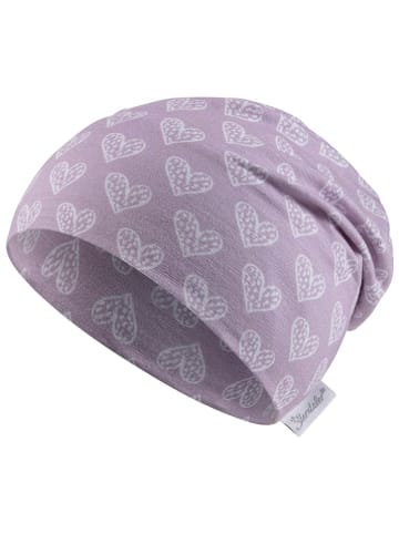 Sterntaler Beanie "Herzen" in Lila