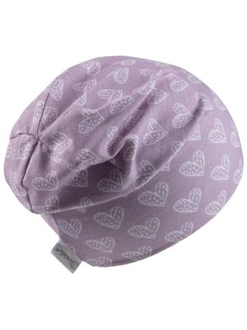 Sterntaler Beanie "Herzen" in Lila
