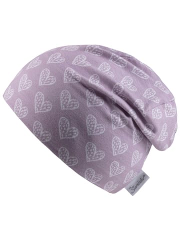 Sterntaler Beanie "Herzen" in Lila