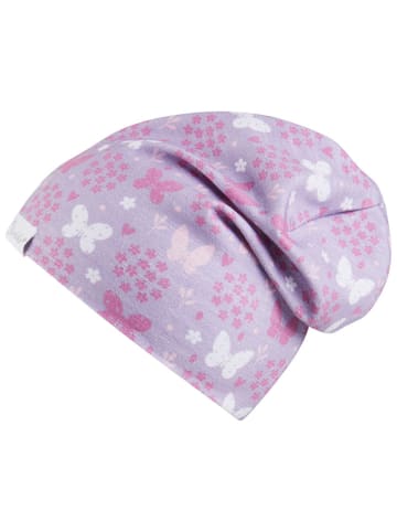 Sterntaler Beanie "Blumen" paars/roze