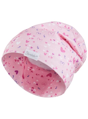 Sterntaler Beanie "Herzen" in Rosa