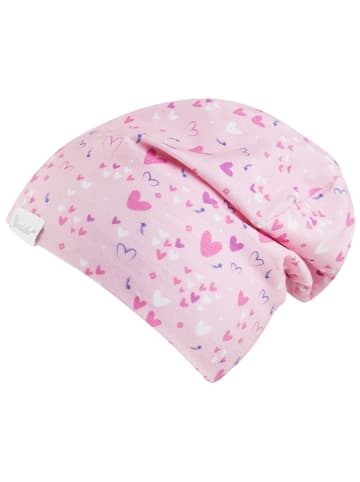 Sterntaler Beanie "Herzen" in Rosa