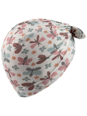 Sterntaler Knotenmütze "Schmetterling" in Weiß/ Bunt