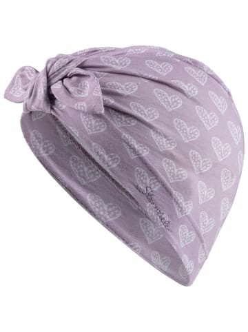 Sterntaler Knotenmütze "Herzen" in Lila