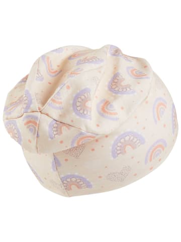 Sterntaler Beanie "Regenbögen" in Beige/ Lila