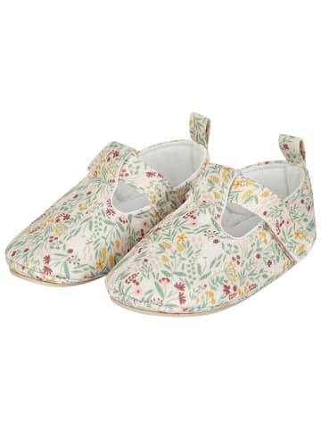 Sterntaler Ballerinas "Blumen" in Creme/ Grün/ Rot