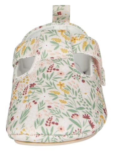 Sterntaler Ballerinas "Blumen" in Creme/ Grün/ Rot