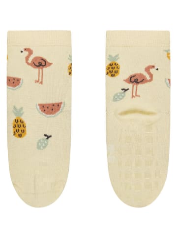Sterntaler Skarpety antypoślizgowe (2 pary) "Flamingo" w kolorze żółto-jasnobrązowym