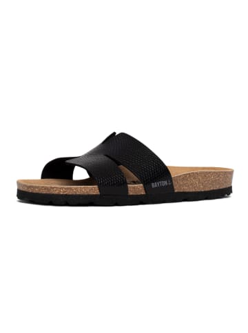 BAYTON Leren slippers "Djone" zwart