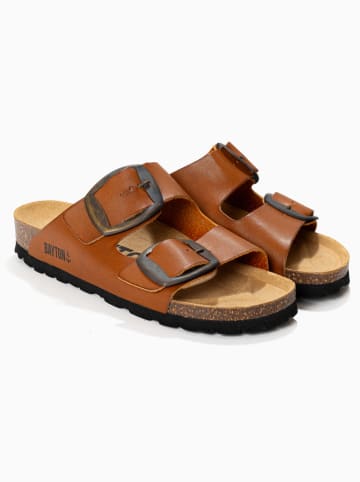 BAYTON Leren slippers "Alicante" lichtbruin