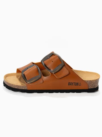 BAYTON Leren slippers "Alicante" lichtbruin