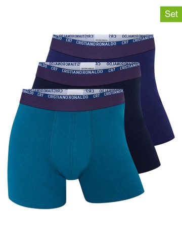 CR7 3er-Set: Boxershorts in Blau/ Dunkelblau