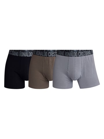 CR7 3-delige set: boxershorts grijs/zwart/bruin