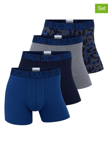 CR7 4-delige set: boxershorts blauw/donkerblauw