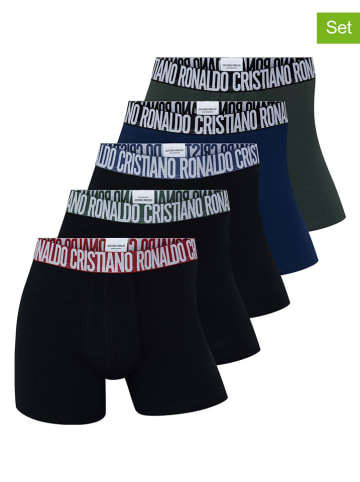 CR7 5er-Set: Boxershorts in Schwarz/ Dunkelblau/ Grün
