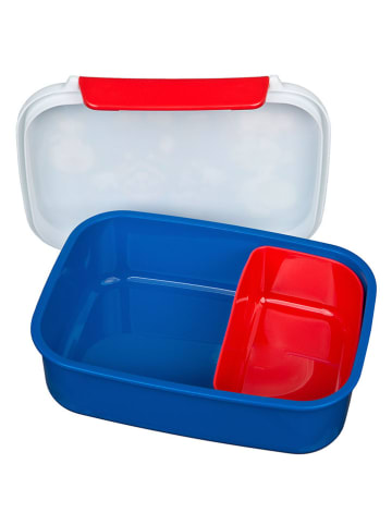 SCOOLI Brotzeitdose "Super Mario" in Blau/ Bunt - (B)18 x (H)6 x (T)13,5 cm