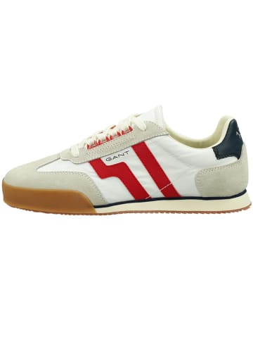 GANT Footwear Leder-Sneakers "Baylle" in Beige/ Weiß/ Rot
