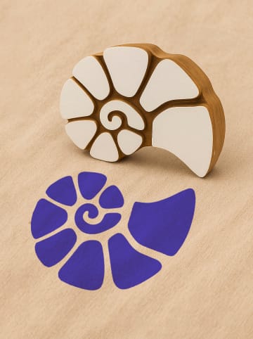 Samimi Blokstempel "Snail" naturel/wit - (L)3 x (B)6 cm