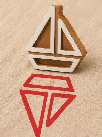 Samimi Blokstempel "Ship" naturel/wit - (L)7 x (B)6,5 cm