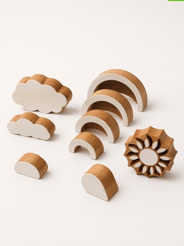 Samimi 10-delige set: blokstempels "Clouds" naturel/wit - (L)5 x (B)5 cm