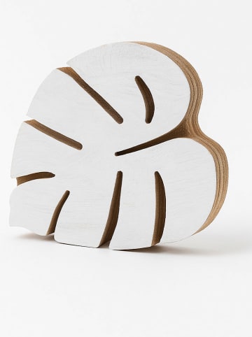 Samimi Blockdruck-Stempel ''Leaf'' in Natur/ Weiß - (L)10 x (B)8 cm