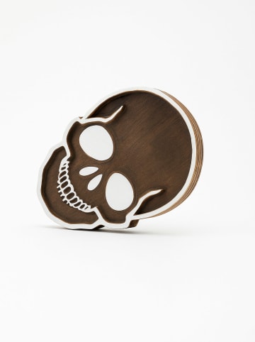Samimi Stempel "Skull" w kolorze jasnobrązowo-białym - 9 x 13 cm