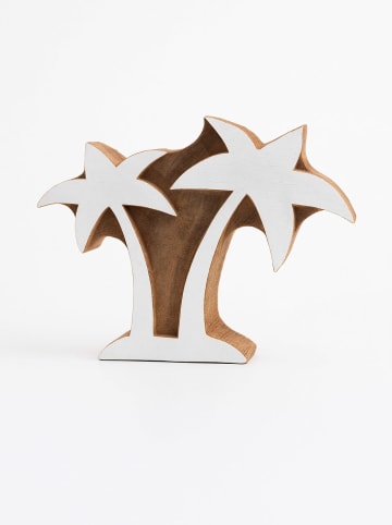 Samimi Stempel "Palm trees" w kolorze jasnobrązowo-białym - 11 x 9 cm