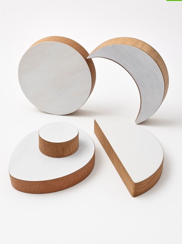 Samimi 5er-Set: Blockdruck-Stempeln ''Moon'' in Natur/ Weiß - (L)9 x (B)7 cm