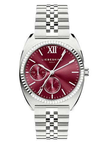 Liebeskind Chronograf w kolorze srebrno-bordowym