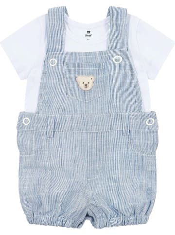 Steiff 2tlg. Outfit in Weiß/ Hellblau