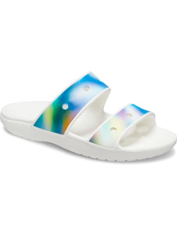 Crocs Pantoletten "Classic" in Weiß/ Bunt