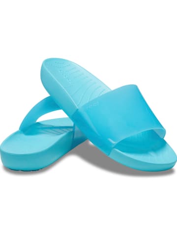 Crocs Pantoletten "Splash Glossy" in Hellblau