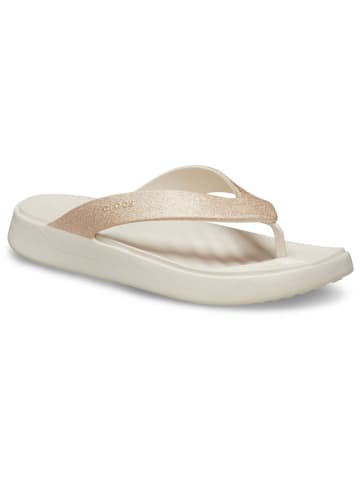 Crocs Japonki "Getaway Glitter" w kolorze beżowym