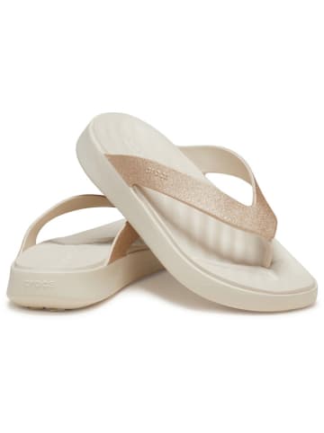 Crocs Japonki "Getaway Glitter" w kolorze beżowym