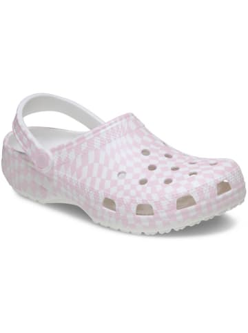 Crocs Chodaki "Classic Warped Checker" w kolorze biało-jasnoróżowym