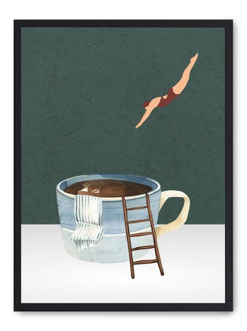 poster lab Ingelijste kunstdruk "Jump to the coffe"