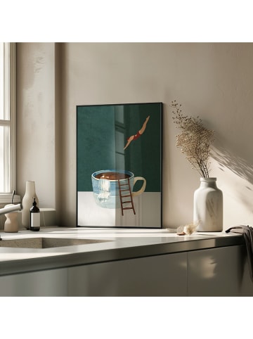 poster lab Ingelijste kunstdruk "Jump to the coffe"
