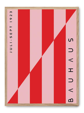 poster lab Ingelijste kunstdruk "Red and pink lines"