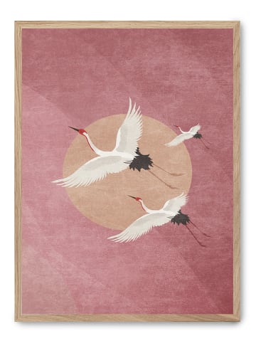 poster lab Ingelijste kunstdruk "Soaring cranes"
