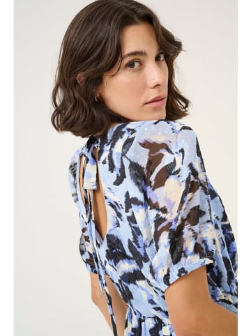 Kaffe Kleid in Hellblau/ Schwarz/ Weiß